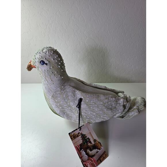 NEW John Derian Dove Sparkling Beaded Target 15"x 8" Plush Pillow NWT - Picture 4 of 10